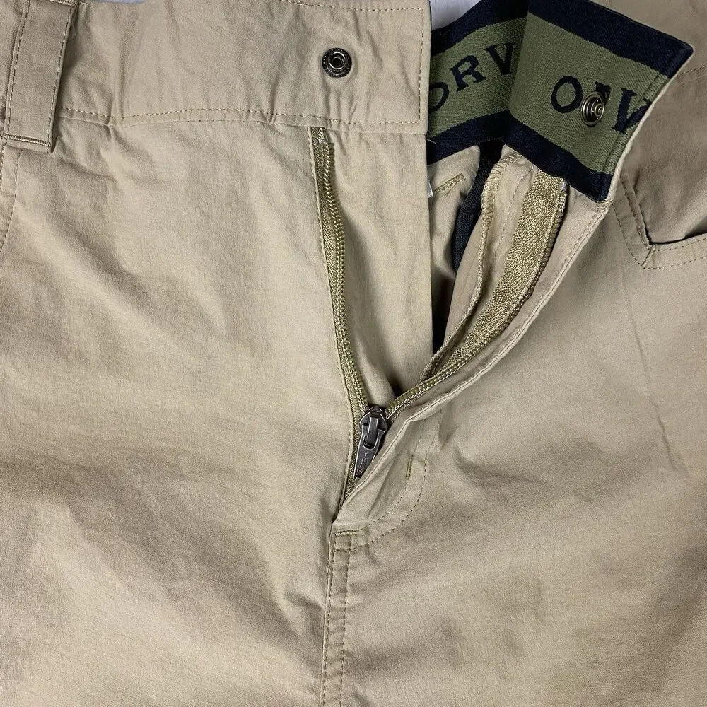 Orvis Tech Cargo Shorts Mens 36 Tan Hiking Outdoor Ripstop Nylon Stretch Media
